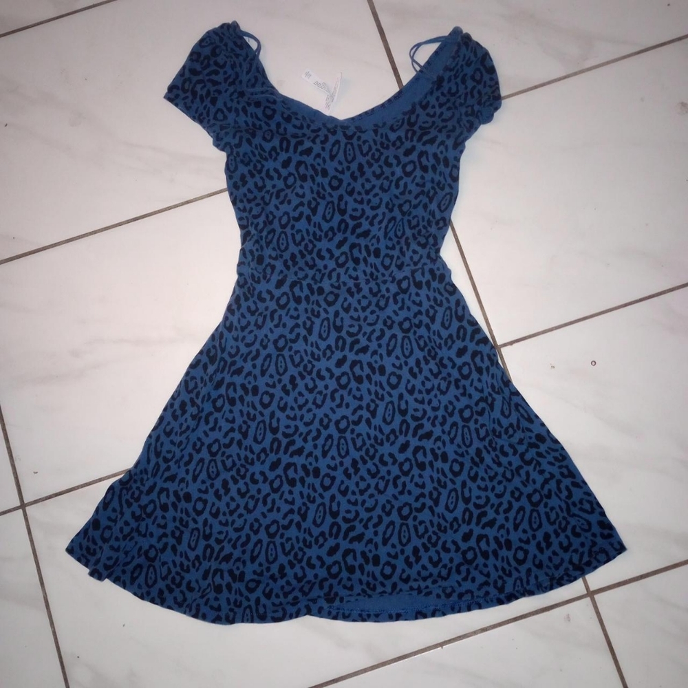 Aeropostale skater cheetah print dress with criss cross back size small nwot